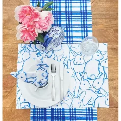 Discount Kirklands Home Blue Bunny Outline Placemats, Set of 6