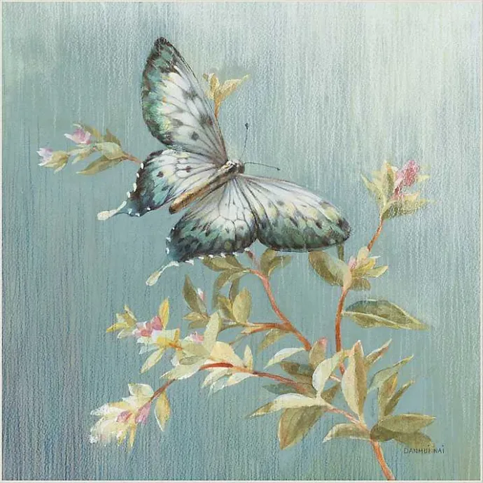 Clearance Kirklands Home Blue Butterfly Framed Canvas Art Print