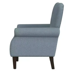 New Kirklands Home Button-Tufted Rolled Arm Accent Chair Blue