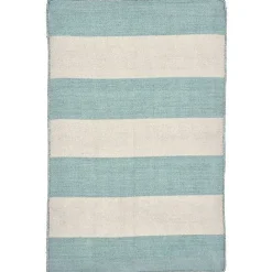 Best Kirklands Home Blue Cabana Stripe Indoor/Outdoor Scatter Rug