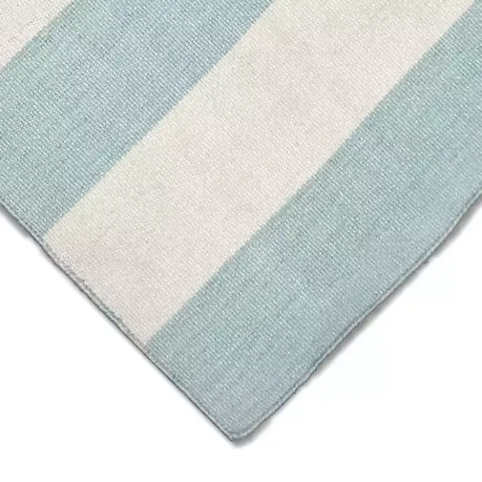 Best Kirklands Home Blue Cabana Stripe Indoor/Outdoor Scatter Rug