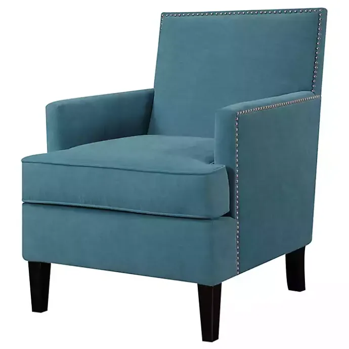 Clearance Kirklands Home Carlton Accent Chair with Nailhead Trim Blue