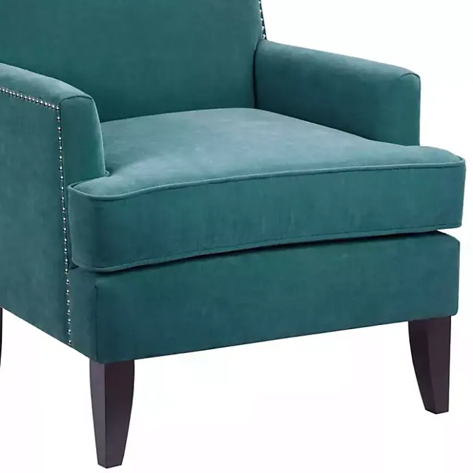 Clearance Kirklands Home Carlton Accent Chair with Nailhead Trim Blue