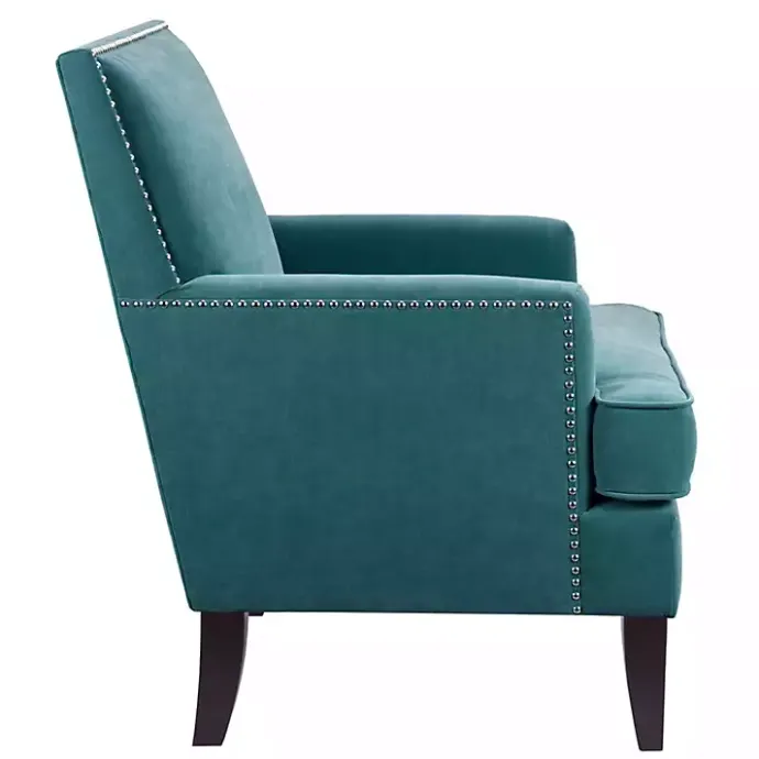 Clearance Kirklands Home Carlton Accent Chair with Nailhead Trim Blue