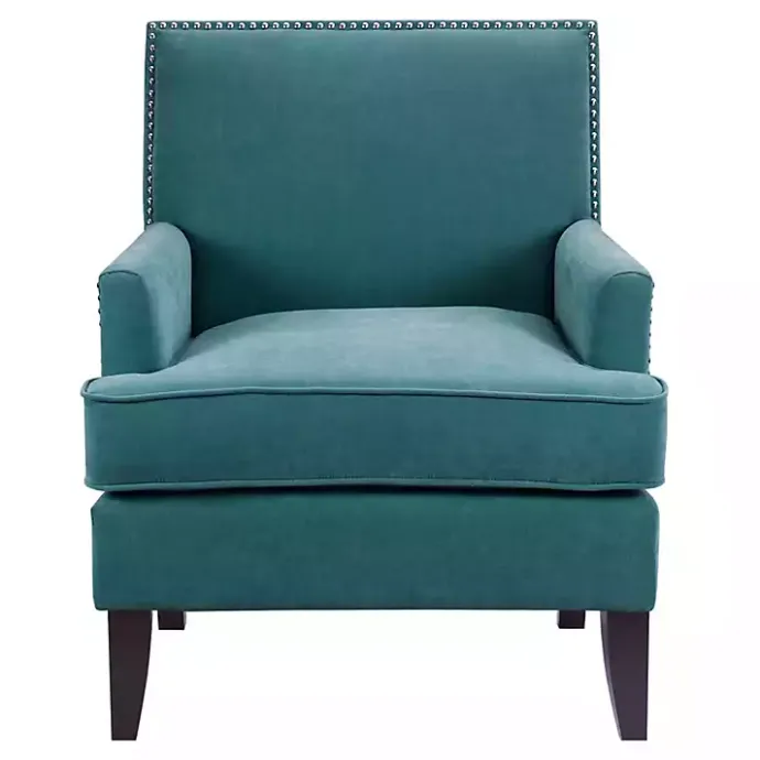 Clearance Kirklands Home Carlton Accent Chair with Nailhead Trim Blue