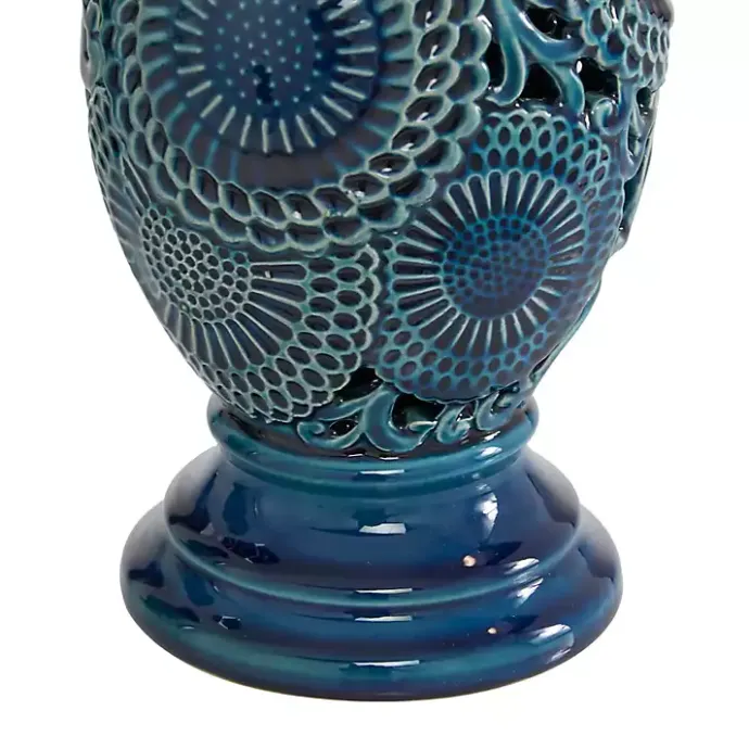 Hot Kirklands Home Ceramic Tiered Base Candle Holders, Set of 2 Blue