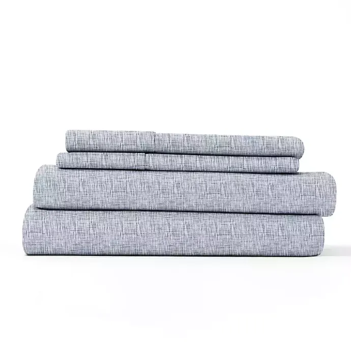 Sale Kirklands Home Chambray 3-pc. Twin Sheet Set Blue