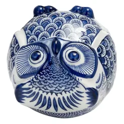 Hot Kirklands Home Blue Chinoiserie Owl Figurine