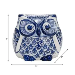 Hot Kirklands Home Blue Chinoiserie Owl Figurine