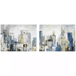 Outlet Kirklands Home Blue City Canvas Art Prints, Set of 2