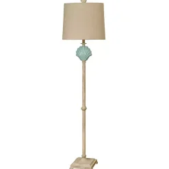 Online Kirklands Home Blue Clamshell Gili Floor Lamp Tan