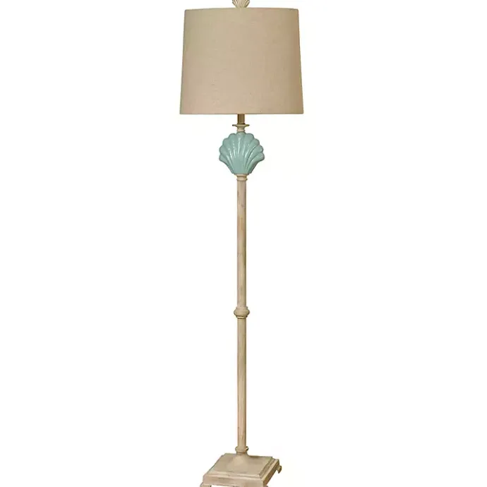 Online Kirklands Home Blue Clamshell Gili Floor Lamp Tan