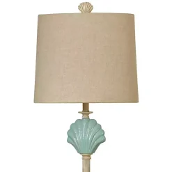 Online Kirklands Home Blue Clamshell Gili Floor Lamp Tan