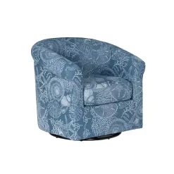 Kirklands Home Coastal Bonnie Swivel Accent Chair Blue