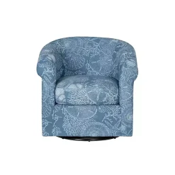 Kirklands Home Coastal Bonnie Swivel Accent Chair Blue