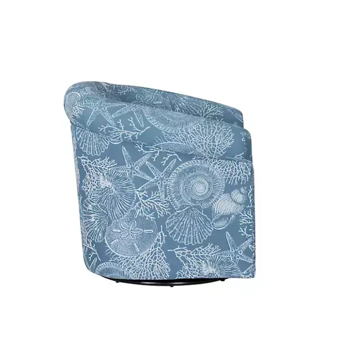 Kirklands Home Coastal Bonnie Swivel Accent Chair Blue