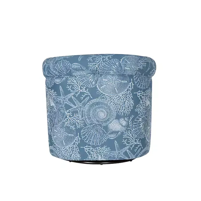 Kirklands Home Coastal Bonnie Swivel Accent Chair Blue