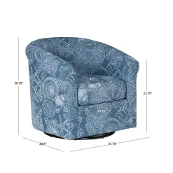 Kirklands Home Coastal Bonnie Swivel Accent Chair Blue