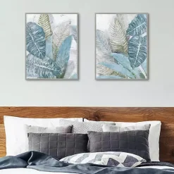 Best Kirklands Home Blue Coastal Leaves I & II Canvas Prints, Set of 2