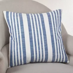 Kirklands Home Blue Coastal Stripe Pillow