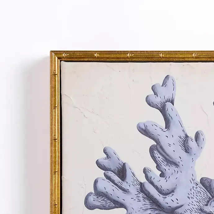 New Kirklands Home Blue Coral Framed Canvas Art Prints, Set of 2