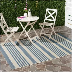 Best Kirklands Home Courcy Transitional Outdoor Accent Rug Blue