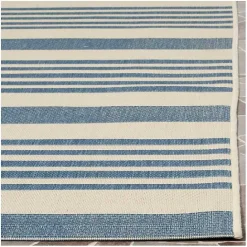 Best Kirklands Home Courcy Transitional Outdoor Accent Rug Blue