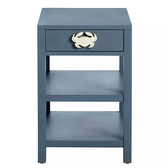 Kirklands Home Crab Accent Table Blue