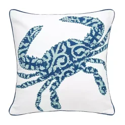 Outlet Kirklands Home Blue Crab Embellished Pillow