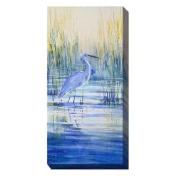 Discount Kirklands Home Blue Crane Outdoor Canvas Art Print, 24x48 in.