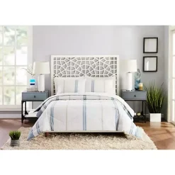 New Kirklands Home Cream Mason King 3-pc. Comforter Set Blue