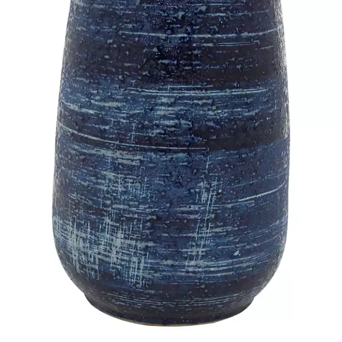 Kirklands Home Crosshatch Triple Handle Ceramic Vase, 17 in. Blue