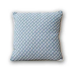 Hot Kirklands Home Cross-stitch Woven Pillow Blue