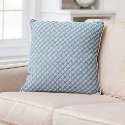 Hot Kirklands Home Cross-stitch Woven Pillow Blue