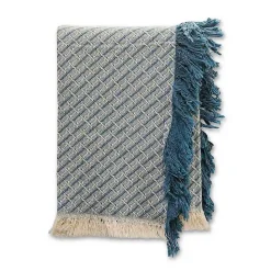 Best Kirklands Home Cross-Stitch Woven Throw Blue