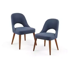 Discount Kirklands Home Cut-Out Pecan Wood Dining Chairs, Set of 2 Blue