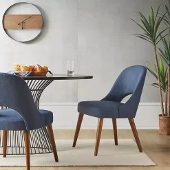 Discount Kirklands Home Cut-Out Pecan Wood Dining Chairs, Set of 2 Blue