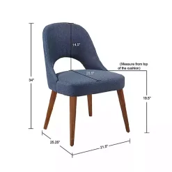 Discount Kirklands Home Cut-Out Pecan Wood Dining Chairs, Set of 2 Blue