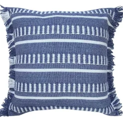Sale Kirklands Home Blue Dash Stripe Indoor/Outdoor Pillow
