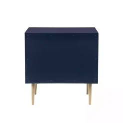 Outlet Kirklands Home 2-Drawer Nightstand with Gold Hardware Blue