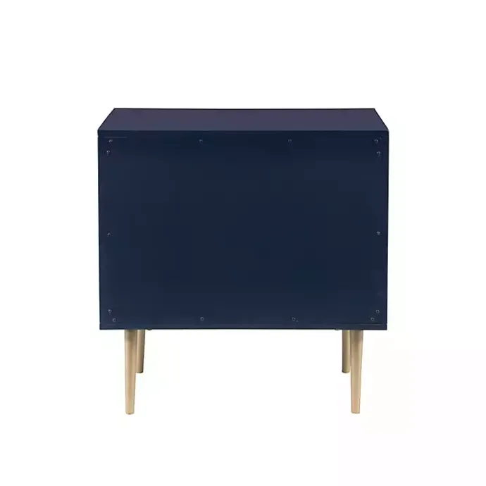 Outlet Kirklands Home 2-Drawer Nightstand with Gold Hardware Blue