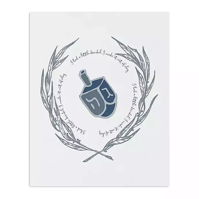 New Kirklands Home Blue Dreidel Canvas Art Print