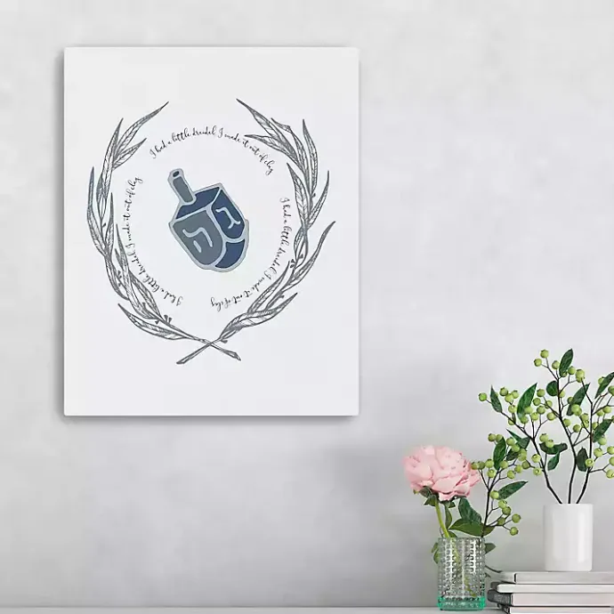 New Kirklands Home Blue Dreidel Canvas Art Print