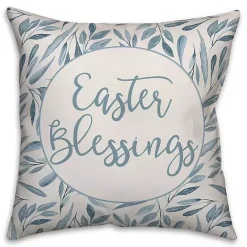 New Kirklands Home Blue Easter Blessings Floral Pillow
