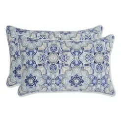 Sale Kirklands Home Emilia Outdoor Lumbar Pillows, Set of 2 Blue