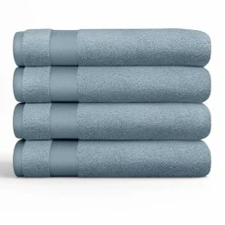 Kirklands Home Essential Cotton Bath Towels, Set of 4 Blue