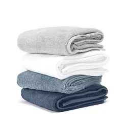Kirklands Home Essential Cotton Bath Towels, Set of 4 Blue