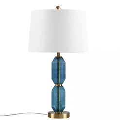 Sale Kirklands Home Faceted Glass Table Lamp Blue