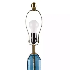 Sale Kirklands Home Faceted Glass Table Lamp Blue