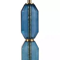 Sale Kirklands Home Faceted Glass Table Lamp Blue